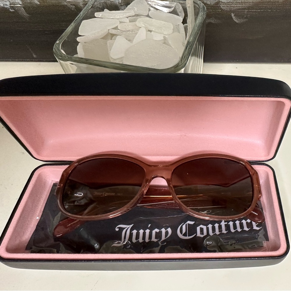 Juicy Couture Sparkling Pink Sunglasses with Case NWOT
